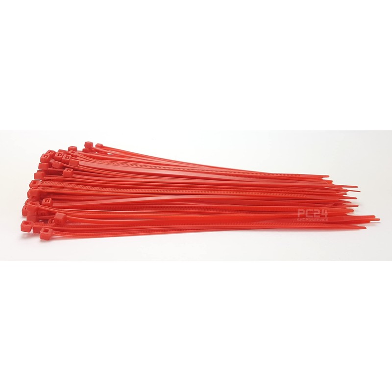 Cable Ties 200 mm Red Pack of 100 Premium Quality
