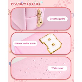 Elilier Christmas Gifts for Girls, Travel Makeup Bag Chenille Letter Pouch Cosmetic Bag, Makeup Travel Organizer, Monogrammed Bridesmaid Gifts for Kids, Cute Stuff For Girls (Letter Y)
