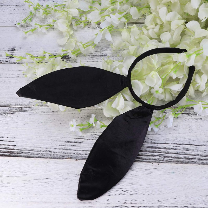 FRCOLOR Bunny Ears Headband Black Rabbit Ear Hair Hoop Bunny