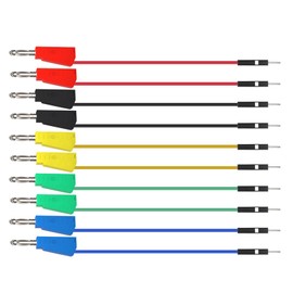 10Pcs Jump Wire Stacked Banana Plug Breadboard Colorful Flexible Silicone Electrical Testing Cable Line