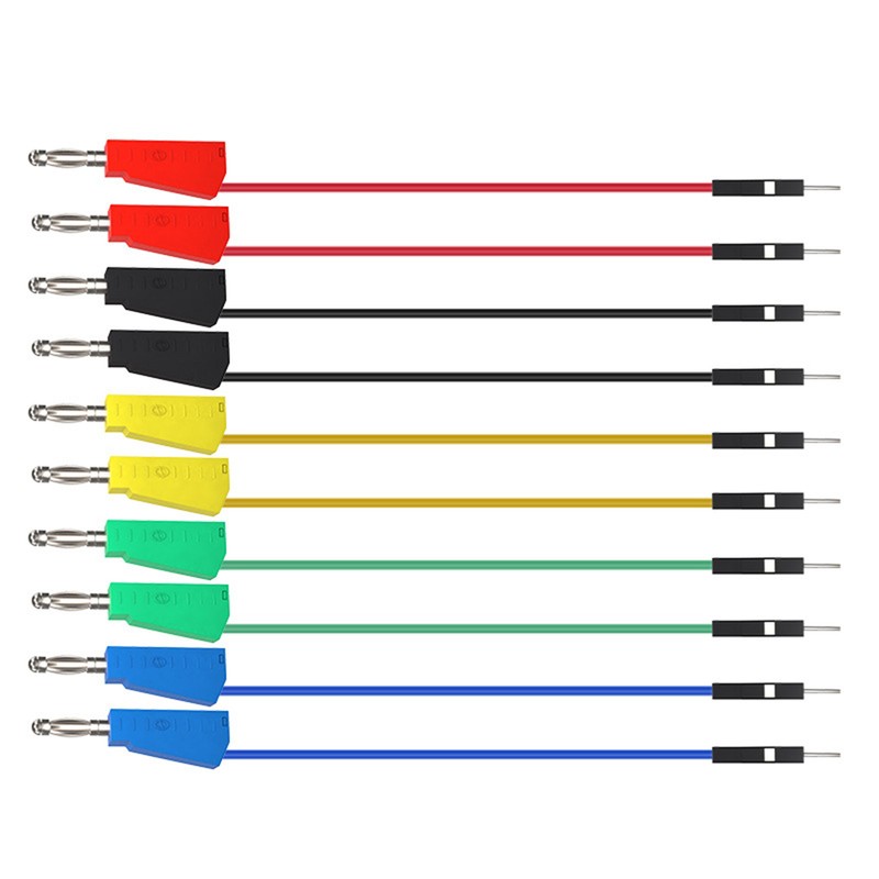 10Pcs Jump Wire Stacked Banana Plug Breadboard Colorful Flexible Silicone
