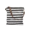 MAIKA Recycled Canvas City Sling Crossbody Bag, Stripes Charcoal, Grey