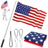 Telescopic Portable Handheld Flag Pole and 3'x5' American US Flag