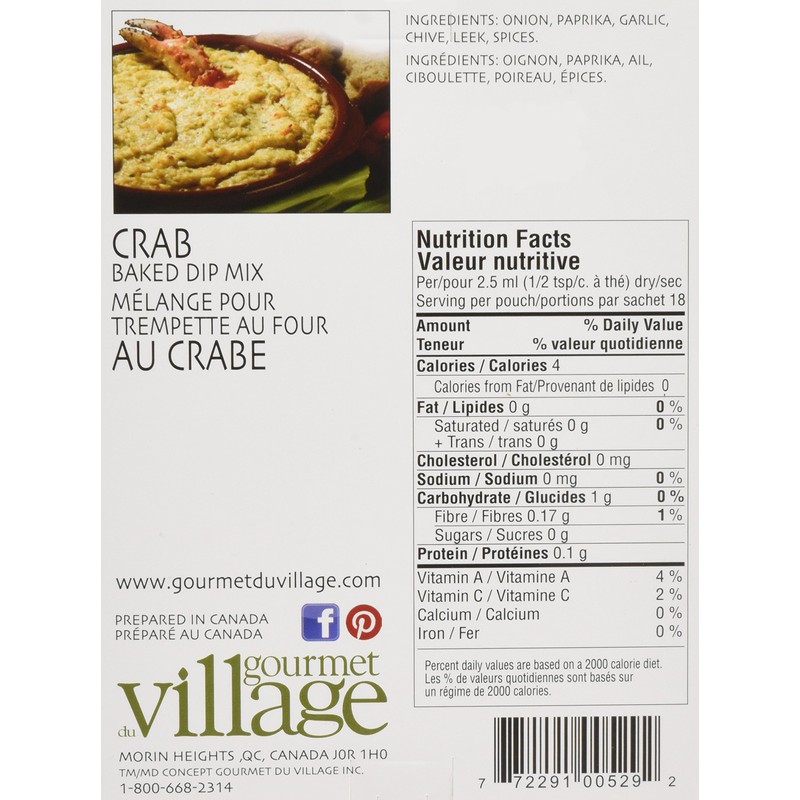 Gourmet Village Dip Mix Hot Crab - 0.7 oz