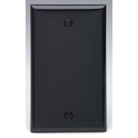 Leviton 80714-E 1-Gang No Device Blank Wallplate, Standard Size, Thermoplastic Nylon, Box Mount, Black