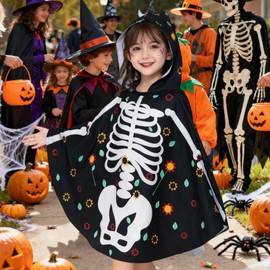 Harsever Halloween Costume, Children, Halloween Cosplay, Cape, Pumpkin, Skull, Ghost, Pleasure Skull, Halloween Costume, Pumpkin Costume, Poncho, Pumpkin, Cloak, Halloween Ghost, Grim Reaper, Pumpkin