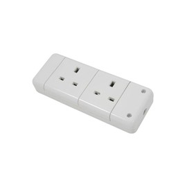 Mercury 2 Gang Trailing Socket, White