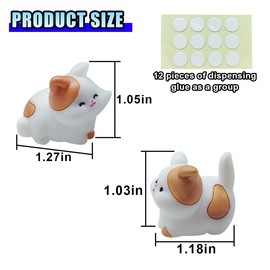 2 PCS Cute Mini Cat Car Rearview Mirror Ornaments, Kiss Face Animals Resin Dashboard Decorations, Funny Car Interior Accessories for Women Presents (Calico Cat)