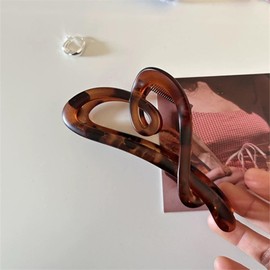 Briskyjp Hair Clip, Large Hair Clip, Hair Ornament, Hair Clip, Tightly Curled, Bath, Banana Clip, Korean Style, Simple, Office, Women's, Elegant Heart Shaping, Stylish, Cute, PC Resin, Lightweight,