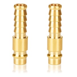 oumuik Compressed Air Coupling 10 mm / Compressed Air Connection Socket 10 mm Brass DN10 Connection Socket Hose Plug Valve Socket Threaded Plug Compressed Air Plug Nipple Pack of 2