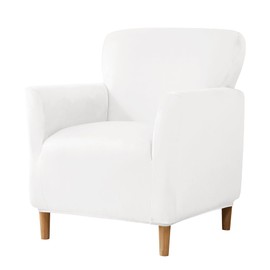 LiveGo Stretch Mid Century Modern Armchair Slipcover 1-Piece Solid Accent Chair Covers with Arms Soft Chair Slipcovers for Living Room Furniture Protector Office Reception