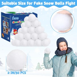 Luces 30 PCS Fake Snow Balls, Ches Snow Ball for Fight Indoor, Soft White Ball Artificial Snow, DIY Snow Toss Game for Parent-Child Interacitve Activities Xmas Party
