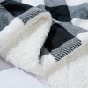NANPIPER Sherpa Queen Size Blanket,Warm Fuzzy Checkered Blanket,Soft Fleece Plaid