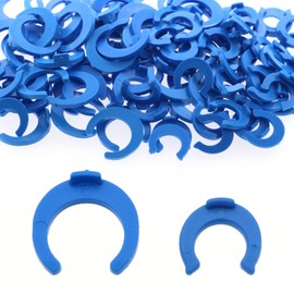 sunnates 50PCS 1/4 Inch and 50PCS 3/8 Inch Lock Clamp Blue Quick Connect Locking Clips for RO Reverse Osmosis Water Filter Accessories PE Pipe Filter System Accessories