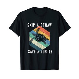 Vintage Skip a Straw Save a Turtle | Vintage Gift idea T-Shirt