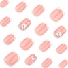 Short Square French Tip False Nails - 24Pcs Fake Nails