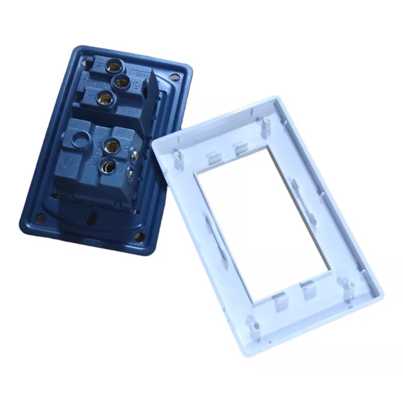 CL Apagador Con Contacto Interruptor Reforzado Placa White