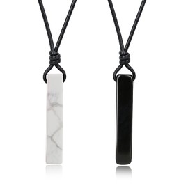 COAI Partner Chain Bar Pendant, Obsidian howlite Obsidian, Obsidian