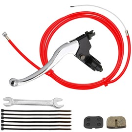 Aynaxcol 22mm 7/8" Left Clutch Brake Handle Lever with 155cm Cable Brake Pads Replacement for Coleman CT100U CC100X 98cc 3HP MBX10 Mini Bike Parts (Red)
