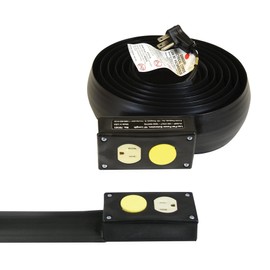 C-Line Lay-Flat Power Extension and Cord Cover, 10 Feet Long (79101) , Black
