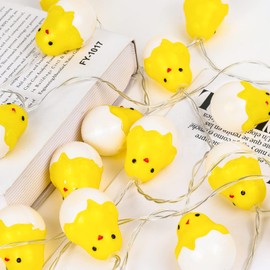 Easter Cute Little Chicken String Lights, 10FT 20LED Cartoon Yellow Hatching Chicken Easter String Light for Easter Home Children's Room Decoration Easter Indoor Outdoor Hanging Ornament Decoration