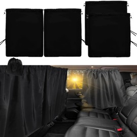Car Privacy Curtains,Car Divider Curtain Between Rear Seat,3Pcs Car Window Sun Shade Curtain for Baby,Universal Removable Car Sun Shades Side Window Covers Car Accessories for Travel Camping Sleeping