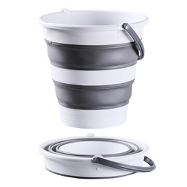 15L/4 Gal Large Collapsible Bucket with Handle - Portable Silicone Mop Bucket for Cleaning, Camping, Car Washing - Leakproof & Space-Saving for Outdoor, Fishing, Household