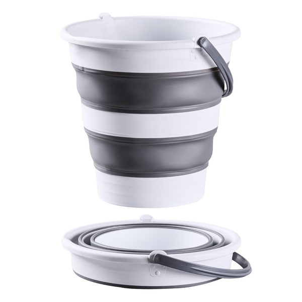 15L/4 Gal Large Collapsible Bucket with Handle - Portable Silicone