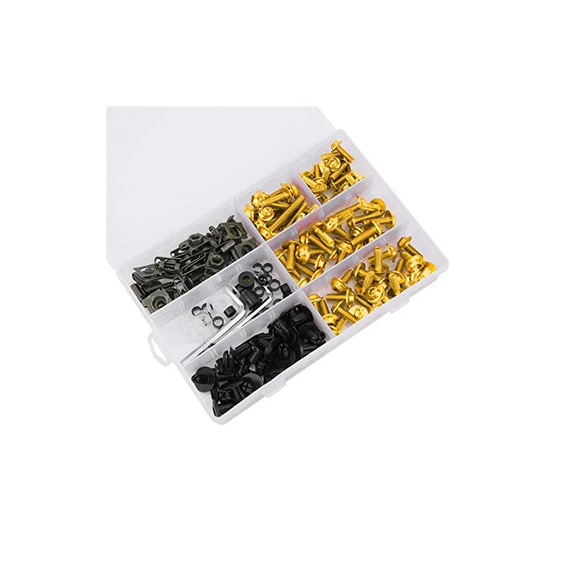 Fairing Bolt Kit,198Pcs/Set Windscreen Fairing Screws M5 M6 Bolts Kit