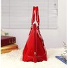Patent Leather Dome Satchel Purse Zip-around Handbag Multi-Pocket Shoulder Bag