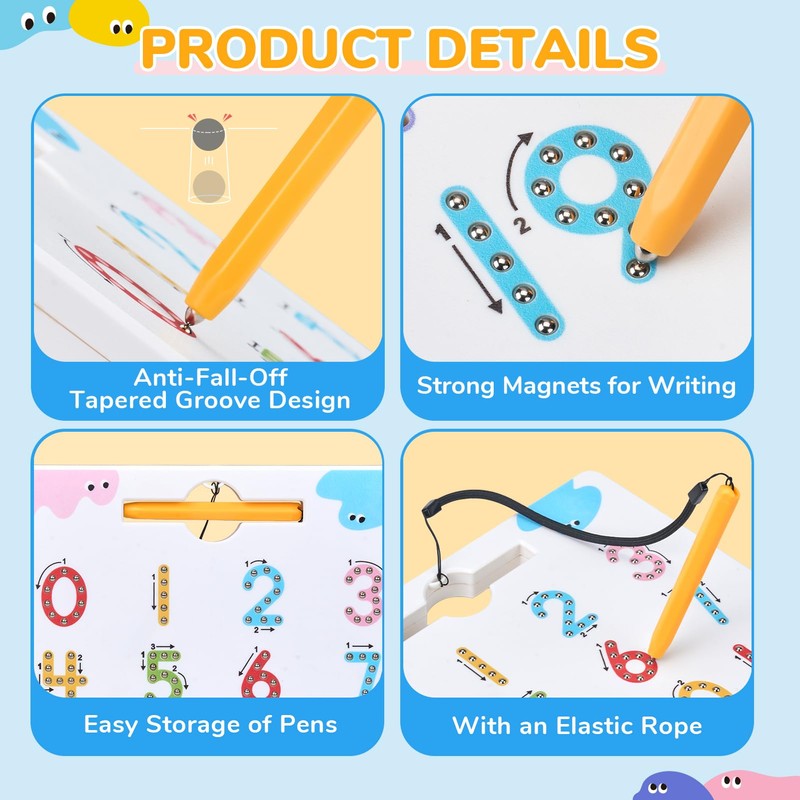 JoyCat Double-Sided Magnetic Number Tracing Board - 2-in-1 Numbers 1-20