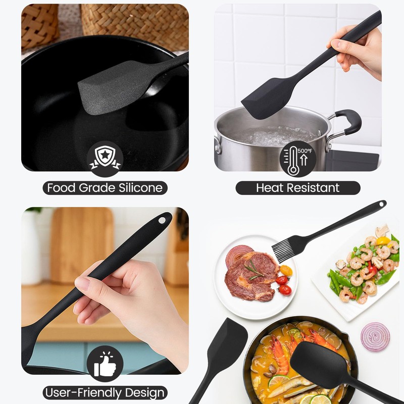 HANSGO Silicone Spatula Set, 6 PCS Food Grade Kitchen Utensils