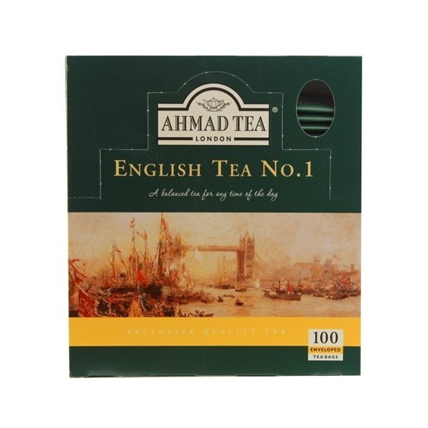 3 Boxes of Ahmad English Tea No. 1 - 100 enveloped and tagged tea bags (685)