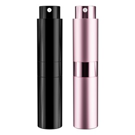 IKSKEY Travel Perfume Bottle Refillable Perfume Atomizer Portable Spray Bottle Pump for Travel 2 Pcs Pack of 8ML (Pink)