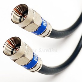 PHAT SATELLITE 160ft Direct Burial Underground RG6 COAXIAL Cable 18AWG 75 Ohm Gel Braided Anti Moisture & Condensation Weather Seal All Brass CONNECTORS UL ETL Cut to Order Assembled in USA