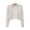 Bolerose formal satin long sleeve Bolero jacket - Silver, size: