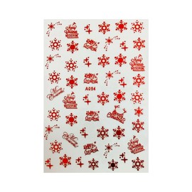 Generic Christmas Nail Sticker Happy New Year Stars Snow Reindeer Tree A054 Red Nail Wraps Stickers Manicure Supplies for Women Nails Full Long Lasting Easy Apply and Remove