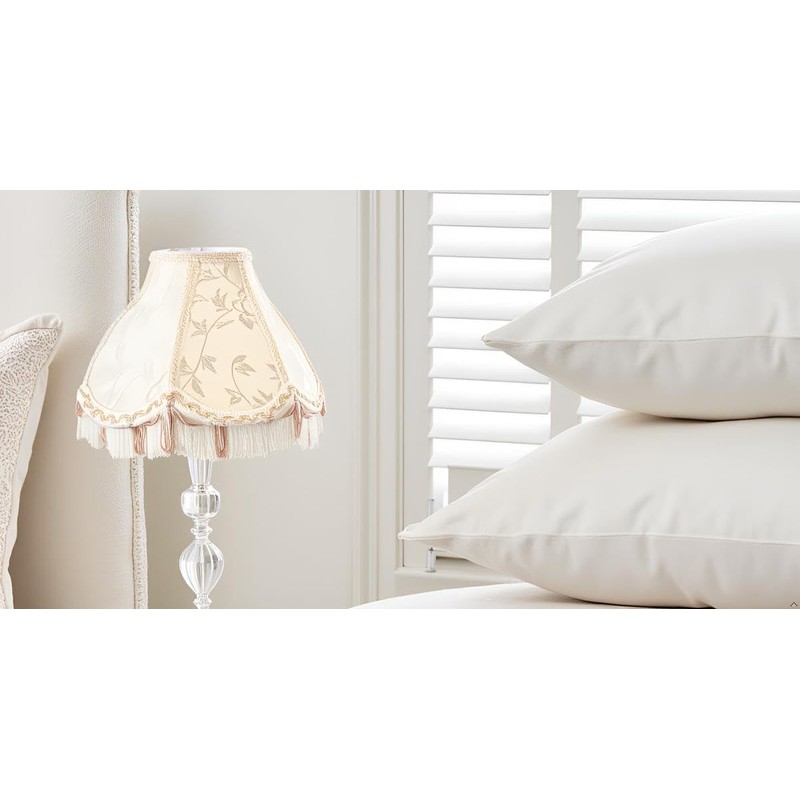 Aspen Creative 55005 Handsewn Scallop Dome Transitional UNO Fringe Lamp