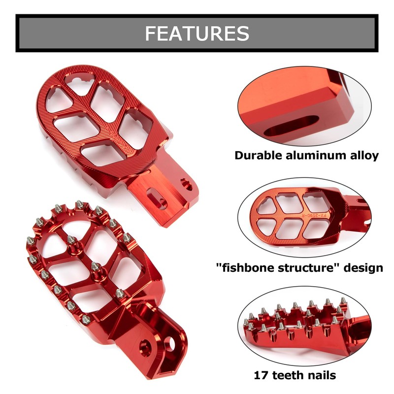 PSLER Dirt Bike Foot Pegs,Motorcycle Footpegs CNC Foot Pedals Rests