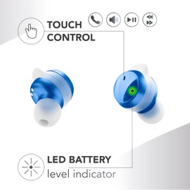 Music Sound - Flow - Wireless In-Ear Bluetooth Headset - Playtime 25 hours - Blue