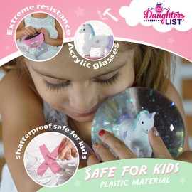 Shatterproof Unicorn Snow Globe for Girls - Handpainted with Musical Melody - Plastic Snow Globes for Kids - Unbreakable Snow Globe - Child Safe