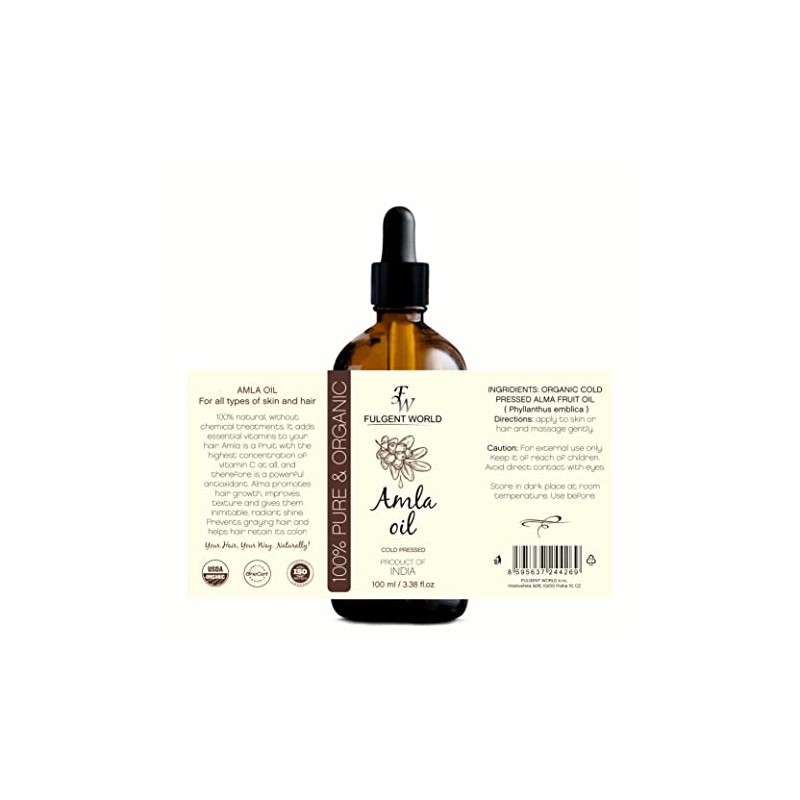 Amla Oil 100% Pure Organic for Hair 100 ml