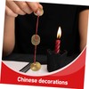 WOONEKY Brass Shell Divination Set with Chinese Wealth Coins Yinyang