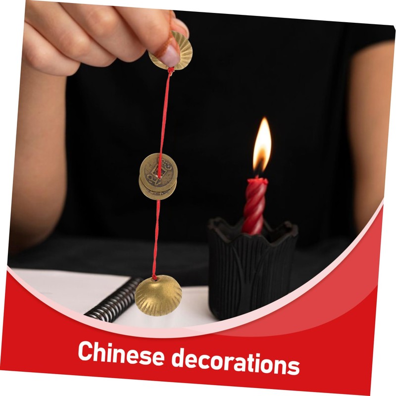WOONEKY Brass Shell Divination Set with Chinese Wealth Coins Yinyang