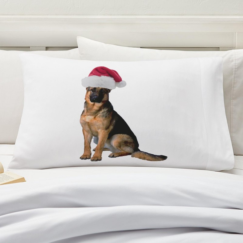 CafePress German Shepherd Santa Pillow Case Standard Size Pillowcase, Lumbar
