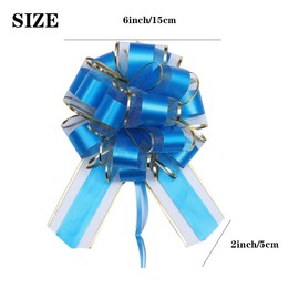 HQJAXJ 6 Pcs Gift Bows,Bows for Gift Wrapping Pull Bow Ribbon Pull Bows for Christmas Wedding Baskets Valentine's Day Bows 6 inch Pull Bow for Gift Wrapping (Light Blue)