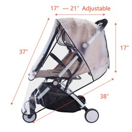Bemece Universal Rain Cover for Pushchair Stroller Buggy Pram, Baby Travel Weather Shield - Double Protection