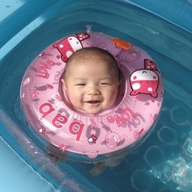 International Baby Neck Float, Infant Swimming Ring, Newborn Super Soft Safe Collar lf498 Deer Cries Silently + Cute Pink 10ea