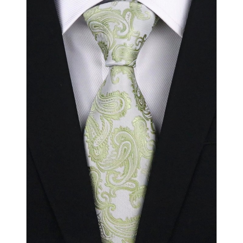 Men Tender Green Paisley Ties Dusty Sage Green Stylish HANDMADE