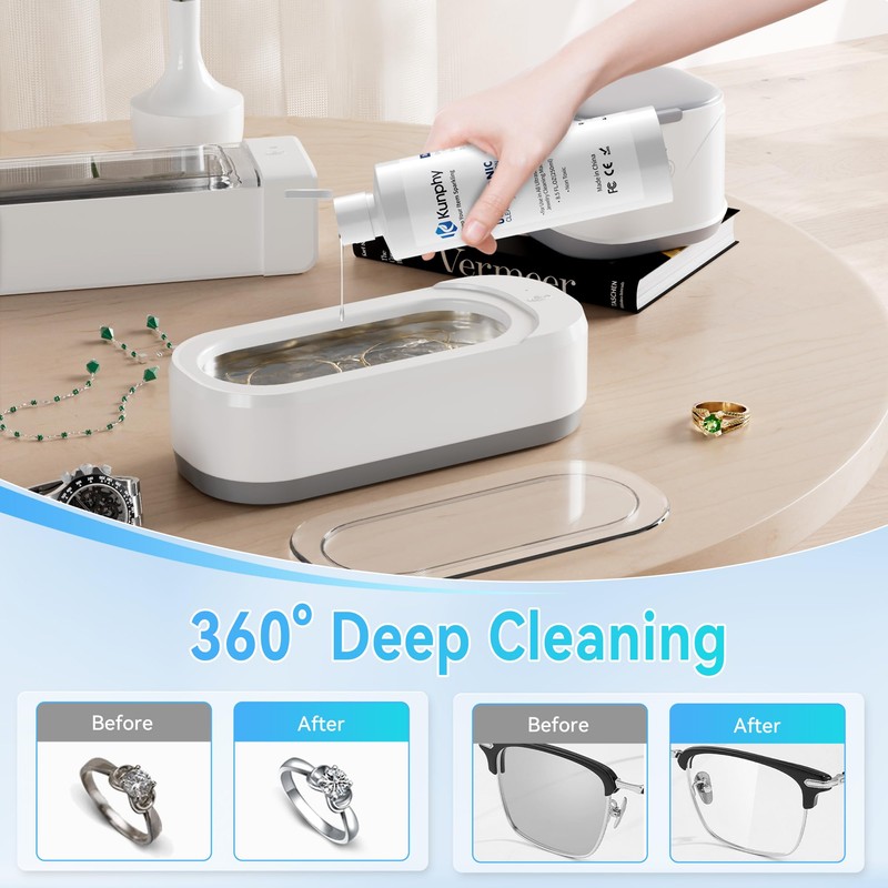 kunphy Sonic Jewelry Cleaner - Effective Solution for Cleaning Gold,